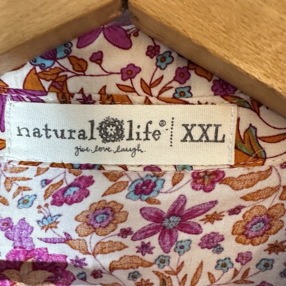 Natural Life Dress Sz 2X Becca Cottagecore Boho Festival Pockets Button XXL - Picture 2 of 12